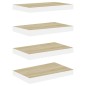 vidaXL Estantes flotantes pared 4 uds MDF roble y blanco 50x23x3,8 cm