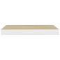 vidaXL Estantes flotantes pared 4 uds MDF roble y blanco 50x23x3,8 cm