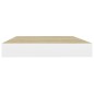 vidaXL Estantes flotantes pared 4 uds MDF roble y blanco 50x23x3,8 cm