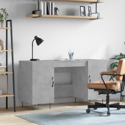 vidaXL Escritorio madera de ingeniería gris hormigón 140x50x75 cm
