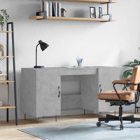vidaXL Escritorio madera de ingeniería gris hormigón 140x50x75 cm