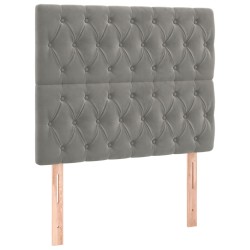 vidaXL Cabeceros 2 unidades de terciopelo gris claro 90x7x78/88 cm