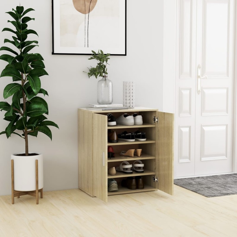 vidaXL Mueble zapatero madera de ingeniería roble Sonoma 60x35x70 cm vidaXL Mueble zapatero madera de ingeniería roble Sonoma 60x35x70 cm