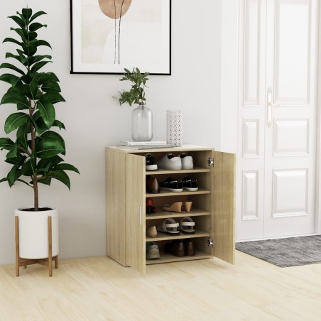 vidaXL Mueble zapatero madera de ingeniería roble Sonoma 60x35x70 cm