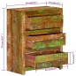 vidaXL Cómoda de madera maciza reciclada multicolor 60x33x75 cm vidaXL Cómoda de madera maciza reciclada multicolor 60x33x75 cm