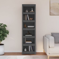 vidaXL Estantería madera maciza de pino gris 50x35x183 cm