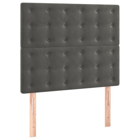 vidaXL Cabeceros 2 unidades de terciopelo gris oscuro 100x5x78/88 cm
