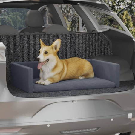 vidaXL Cama de maletero de coche para perros aspecto de lino 70x45 cm
