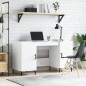 vidaXL Escritorio madera contrachapada blanco brillante 140x50x75 cm vidaXL Escritorio madera contrachapada blanco brillante 140x50x75 cm