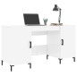 vidaXL Escritorio madera contrachapada blanco brillante 140x50x75 cm vidaXL Escritorio madera contrachapada blanco brillante 140x50x75 cm