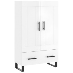 vidaXL Aparador alto madera de ingeniería blanco brillo 69,5x31x115 cm