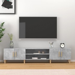 vidaXL Mueble de TV madera contrachapada gris hormigón 180x31,5x40 cm