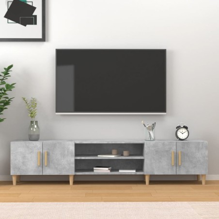 vidaXL Mueble de TV madera contrachapada gris hormigón 180x31,5x40 cm