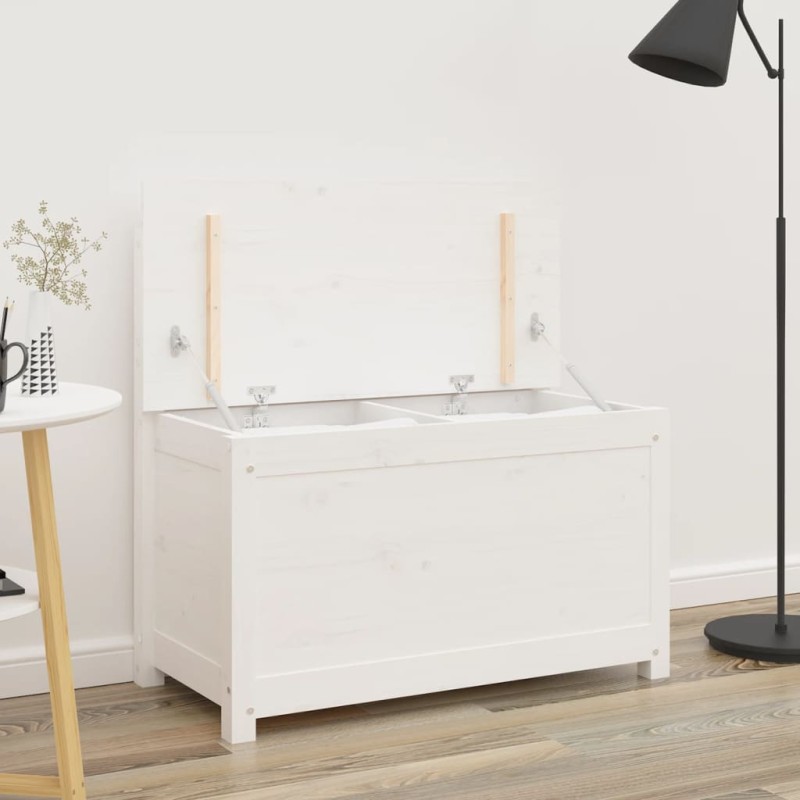 vidaXL Banco de madera maciza de pino blanco 80x41x77 cm vidaXL Banco de madera maciza de pino blanco 80x41x77 cm