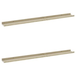 vidaXL Estantes de pared 2 unidades blanco y roble Sonoma 100x9x3 cm