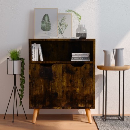 vidaXL Aparador de madera de ingeniería roble ahumado 60x30x72 cm