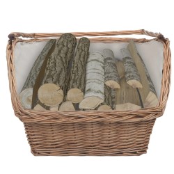 vidaXL Cesta para leña con asas sauce marrón 61,5x46,5x58 cm