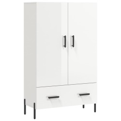 vidaXL Aparador alto madera de ingeniería blanco brillo 69,5x31x115 cm