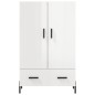 vidaXL Aparador alto madera de ingeniería blanco brillo 69,5x31x115 cm vidaXL Aparador alto madera de ingeniería blanco brillo 69,5x31x115 cm