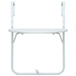 vidaXL Mesa balcón colgante plástico aspecto ratán blanco 60x64x83,5cm