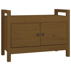 vidaXL Banco de recibidor madera maciza de pino marrón miel 80x40x60cm