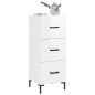 vidaXL Aparador de madera contrachapada blanco brillante 34,5x34x90 cm vidaXL Aparador de madera contrachapada blanco brillante 34,5x34x90 cm