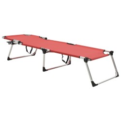 vidaXL Tumbona plegable alta para mayores aluminio rojo