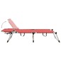 vidaXL Tumbona plegable alta para mayores aluminio rojo vidaXL Tumbona plegable alta para mayores aluminio rojo