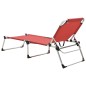 vidaXL Tumbona plegable alta para mayores aluminio rojo vidaXL Tumbona plegable alta para mayores aluminio rojo