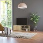 vidaXL Mueble de TV madera contrachapada color roble 120x34x37 cm vidaXL Mueble de TV madera contrachapada color roble 120x34x37 cm