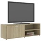 vidaXL Mueble de TV madera contrachapada color roble 120x34x37 cm vidaXL Mueble de TV madera contrachapada color roble 120x34x37 cm