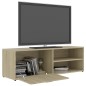 vidaXL Mueble de TV madera contrachapada color roble 120x34x37 cm vidaXL Mueble de TV madera contrachapada color roble 120x34x37 cm
