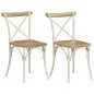 vidaXL Sillas con respaldo cruzado 2 uds madera maciza de mango blanco vidaXL Sillas con respaldo cruzado 2 uds madera maciza de mango blanco