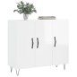 vidaXL Aparador de madera de ingeniería blanco brillo 90x34x80 cm vidaXL Aparador de madera de ingeniería blanco brillo 90x34x80 cm