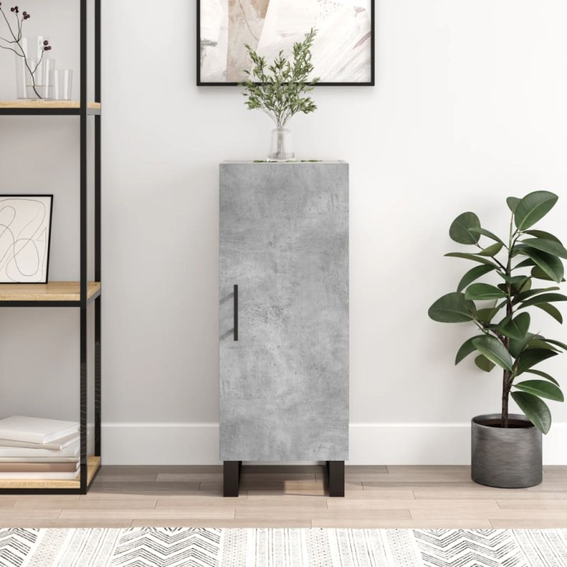 vidaXL Aparador de madera contrachapada gris hormigón 34,5x34x90 cm vidaXL Aparador de madera contrachapada gris hormigón 34,5x34x90 cm