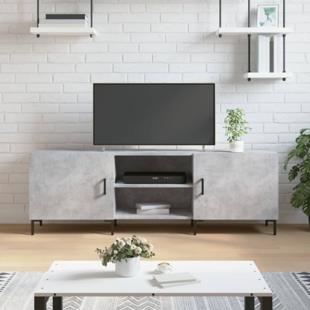 vidaXL Mueble de TV madera de ingeniería gris hormigón 150x30x50 cm