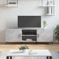 vidaXL Mueble de TV madera de ingeniería gris hormigón 150x30x50 cm vidaXL Mueble de TV madera de ingeniería gris hormigón 150x30x50 cm