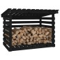 vidaXL Leñero de madera maciza de pino negro 108x73x79 cm vidaXL Leñero de madera maciza de pino negro 108x73x79 cm