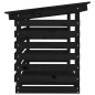 vidaXL Leñero de madera maciza de pino negro 108x73x79 cm vidaXL Leñero de madera maciza de pino negro 108x73x79 cm