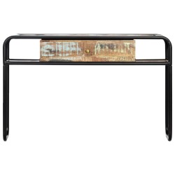 vidaXL Mesa consola de madera maciza reciclada 118x30x75 cm
