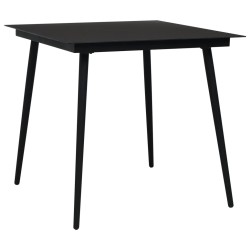 vidaXL Set de comedor de jardín 5 pzas cuerda de algodón y acero negro