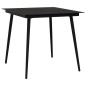 vidaXL Set de comedor de jardín 5 pzas cuerda de algodón y acero negro vidaXL Set de comedor de jardín 5 pzas cuerda de algodón y acero negro