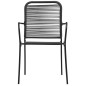 vidaXL Set de comedor de jardín 5 pzas cuerda de algodón y acero negro vidaXL Set de comedor de jardín 5 pzas cuerda de algodón y acero negro