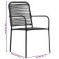vidaXL Set de comedor de jardín 5 pzas cuerda de algodón y acero negro vidaXL Set de comedor de jardín 5 pzas cuerda de algodón y acero negro