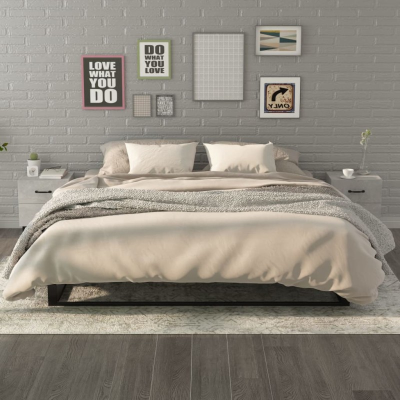 vidaXL Mesitas de noche 2 unidades gris hormigón 40x35x47,5 cm vidaXL Mesitas de noche 2 unidades gris hormigón 40x35x47,5 cm