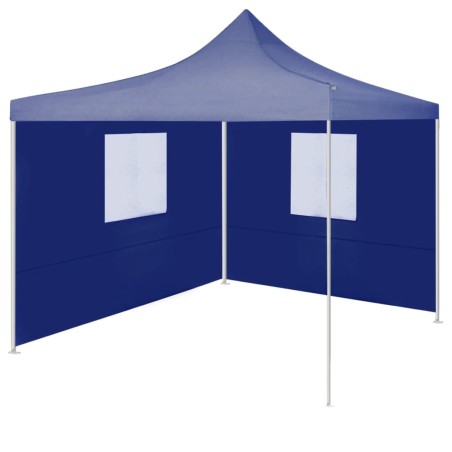 vidaXL Carpa plegable profesional con 2 paredes acero azul 2x2 m