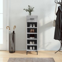 vidaXL Zapatero madera de ingeniería gris hormigón 30x35x105 cm