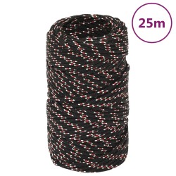 vidaXL Cuerda de barco polipropileno negra 2 mm 25 m
