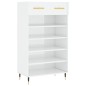 vidaXL Mueble zapatero madera contrachapada blanco brillo 60x35x105 cm vidaXL Mueble zapatero madera contrachapada blanco brillo 60x35x105 cm