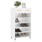vidaXL Mueble zapatero madera contrachapada blanco brillo 60x35x105 cm vidaXL Mueble zapatero madera contrachapada blanco brillo 60x35x105 cm